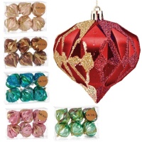 Palline di Natale diamantate 8 cm - 6 pezzi.