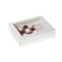 Scatola 24 mini cupcake bianca 33,9 x 25,4 x 9,6 cm - House of Marie - 2 unità
