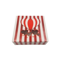 Scatola per biscotti a cuore e strisce 14 x 13 x 5 cm - Sweetkolor