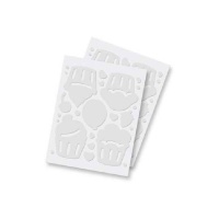 Adesivi 3D in schiuma di cupcake bianchi - 48 unità