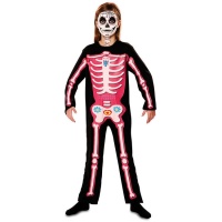 Costume da scheletro rosa per bambina