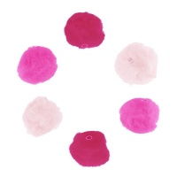 Pompon acrilici con tubo in 3 tonalità di rosa da 2,5 cm - Innspiro - 50 pz.