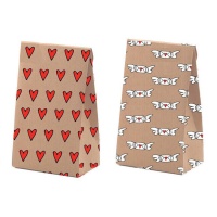 Busta regalo di 32 x 26 x 10 cm con messaggi d'amore - 4 pezzi