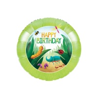 Palloncino rotondo Happy Birthday Insetti da 45 cm - Creative Converting