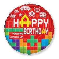 Palloncino Happy Birthday Video Game 45 cm - Conver Party