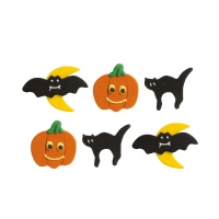 Figure di zucchero di zucca, pipistrello e gatto - Decorare - 6 unità