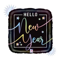 Palloncino olografico Hello New Year 46 cm - Grabo