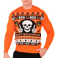 Maglione boo di Halloween con teschio