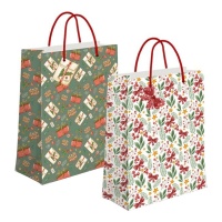 Borsa regalo di Natale classico di 14 x 11,5 x 6,7 cm - 1 unità