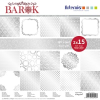Kit carta per scrapbooking Barok effetto metallizzato - Artemio - 30 fogli