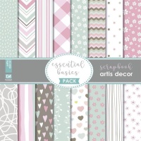 Kit di carte per scrapbooking Essential Basics - Artis decor - 18 fogli