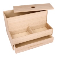 Organizzatore in legno con cassetti 25 x 18 x 16 cm