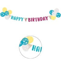 Kit di decorazioni kraft Happy Birthday - 20 pezzi