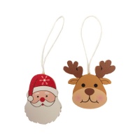 Decorazioni renna e Babbo Natale da 5 cm - 8 unità