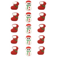 Figure di zucchero di pupazzo di neve e calza - Azucren - 15 pezzi