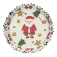 Pirottini cupcake Babbo Natale, renne e stelle - Funcakes - 48 unità