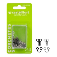 Chiusure a gancio e ad anello assortite da 1,5 cm - Castelltort - 24 paia