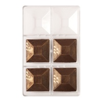 Stampo per cioccolato a piastra quadrata piccola - Decora - 6 cavità