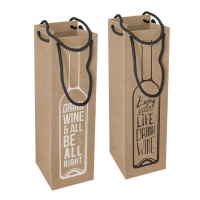 Borsa per vino da 33 x 10 x 12 cm di Drink Wine Kraft - 1 unità
