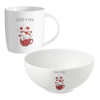 Love Pets tazza da 350 ml e ciotola da 450 ml - 2 pezzi.