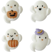 Figure di zucchero a forma di fantasmi assortite, 4 cm - Dekora - 48 pezzi