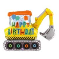 Palloncino Happy Birthday Digger 77 x 65 cm - Grabo