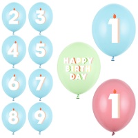 Palloncini in lattice Numeri Multicolore per Compleanno da 30 cm - 6 pezzi