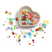 Paillettes fiori dimensioni assortite da 0,5 a 1,5 cm - 5 gr