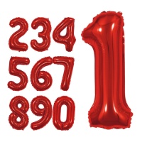 Pallone numerico rosso 1 m