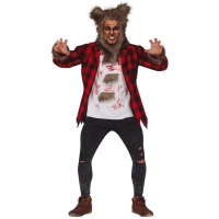 Costume lupo con cappuccio da uomo
