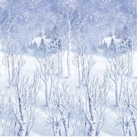 Murale decorativo foresta innevata - 12,19 x 1,2 m