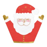 Tovaglioli busto Babbo Natale da 16 x 15 cm - 20 unità