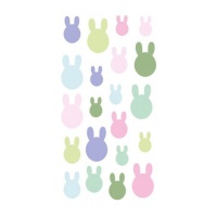 Adesivi colorati 3D del coniglietto di Pasqua - 1 foglio