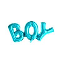 Palloncino azzurro turchese con lettera Boy 67 x 29 cm - PartyDeco