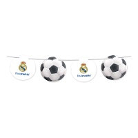 Bandierina del Real Madrid con scudi e palloni