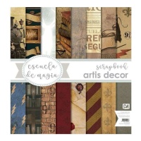 Kit di carte per scrapbooking Magic School - Artis decor - 8 fogli