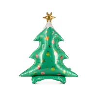 Palloncino a forma di albero di Natale decorato 94 x 78 cm - Partydeco