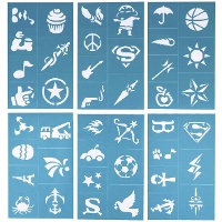 Set di stencil per trucco con forme divertenti - 6 pezzi