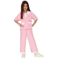 Costume da veterinaria rosa e bianco per bambina