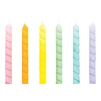 Candele pastello a spirale da 7 cm - 12 pz.