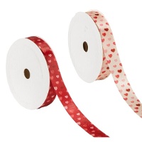 Nastro decorativo con cuori - 1,6 cm - 5 m - 1 unità
