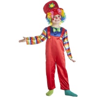 Costume da clown rosso con cappello per bambini
