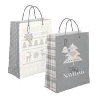 Borsa regalo Buon Natale nordico da 32 x 10 x 26 cm - 1 unità