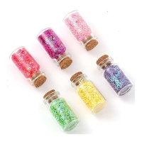 Cuoricini glitter colorati - 6 vasetti