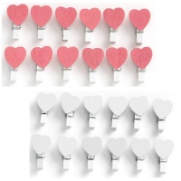 Mollette decorative cuori da 3,5 cm - 12 unità