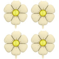 Palloncino a forma di margherita beige di 45 cm - 4 pezzi