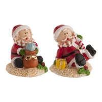 Figure di Babbo Natale sedute da 3 a 3,5 cm - Dekora - 50 unità