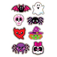 Adesivi olografici di Halloween con figure