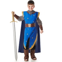 Costume da cavaliere medievale cristiano blu per bambini