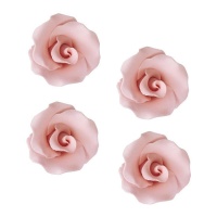 Decorazioni di zucchero rose rosa da 4 cm - Dekora - 36 unità